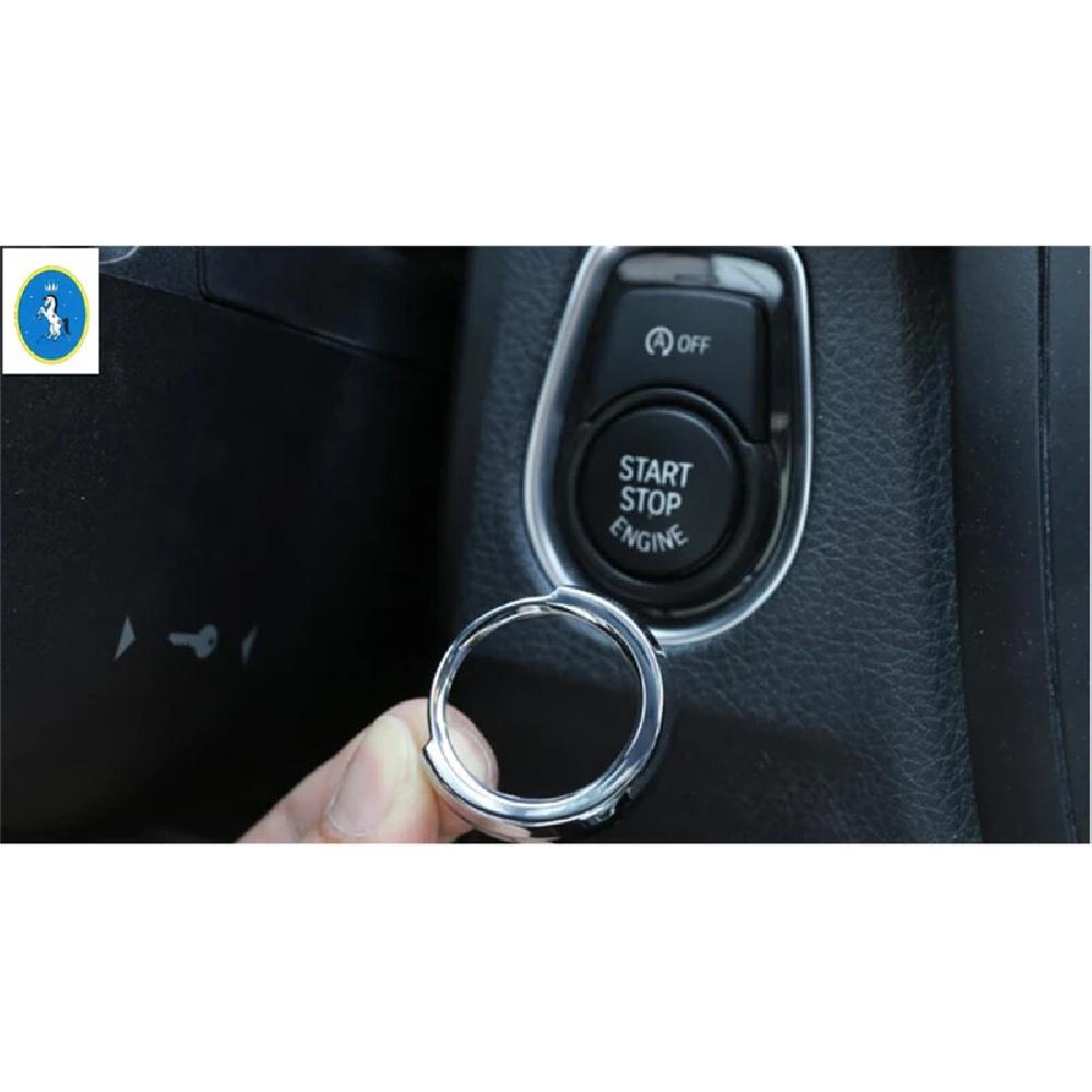ABS Car Engine Start Stop Push Button Keyless Hole Switch Decor Ring Interior Accessories Cover Trim For BMW X1 F48 2016 -