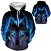 Unisex Cool 3d Wolf Long Sleeve Sport Hoodies Casual Sweatshirts For Men