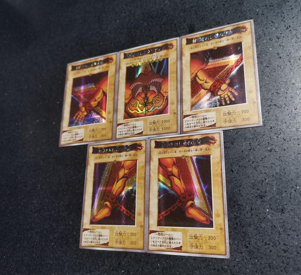 5pcs/set Diy Yu-Gi-Oh! Exodia The Forbidden One Self Control Collect Signature Trading Flash Card Anime Cartoon Gift