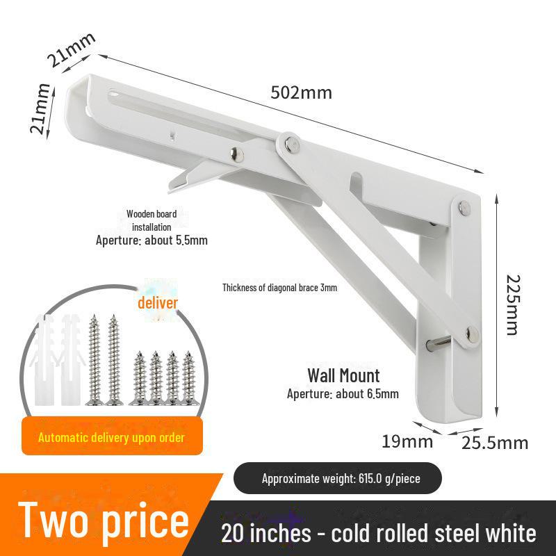 304 Stainless Steel Foldable Microwave Oven Wall-Mount Shelf Rack