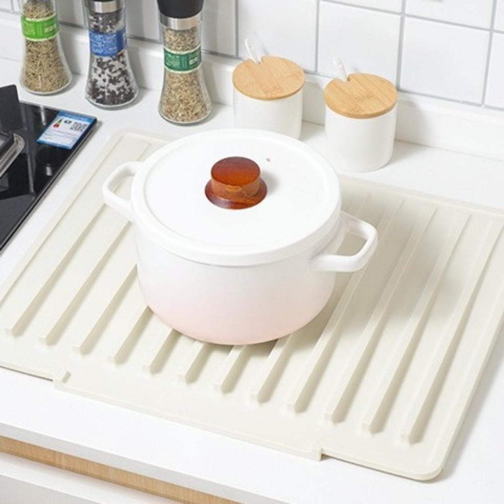 Non-slip Kitchen Drain Mat Flexible Thick Sink Drain Pad Bowl Plate Draining