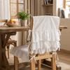 Washable Chair Backrest Cover White Dining Chair Back Decor French-Style Chair Cover  Wedding