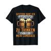 T Shirt With Gerunisex Text Gestern Habe Ich Aufhrten Zu Trinken Heute Feier Bier Sauf Vintage Washed Comfortable Soft