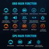 M7 Автомобильный HUD OBD + GPS Head Up Display Скорость Температура Воды Напряжение Обороты Проектор на Лобовое Стекло Прибор С Сигнализацией Автоаксессуары