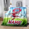 Bayern Munich Soccer Fan Personalized Text Blanket Lightweight Customizable Blanket Warmthful Decor Perfect for Bedding Chair Couch Living Room