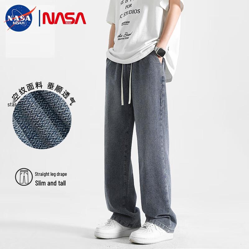 NASA NOAH Men's Washed Straight-Leg Denim Jeans