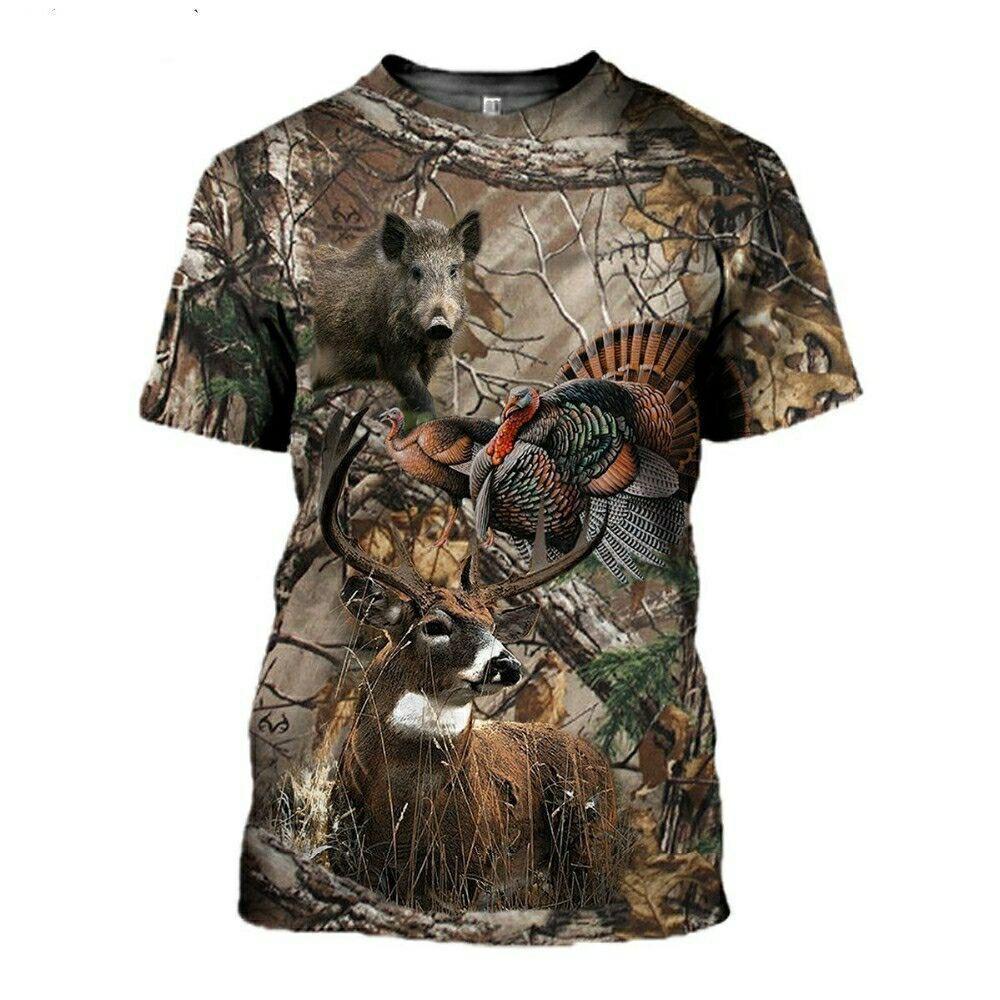 Spring/Summer Cross-border European and American Outdoor Jungle Camouflage Animal T-shirts for men and women, sports casual short-sleeve for students