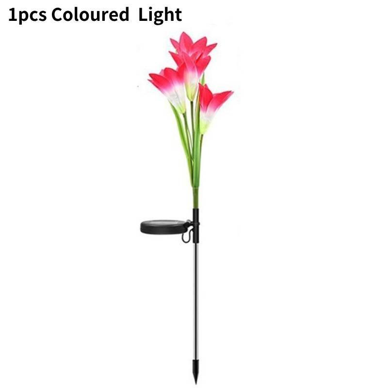 Уличные солнечные фонари в виде лилий, потрясающие светодиодные цветочные садовые колышки для украшения двора