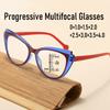 Men Women Vintage Multifocal Reading Glasses Unisex High Definition Progressive Glasses Stylish Cat Eye Presbyopia Eyewear