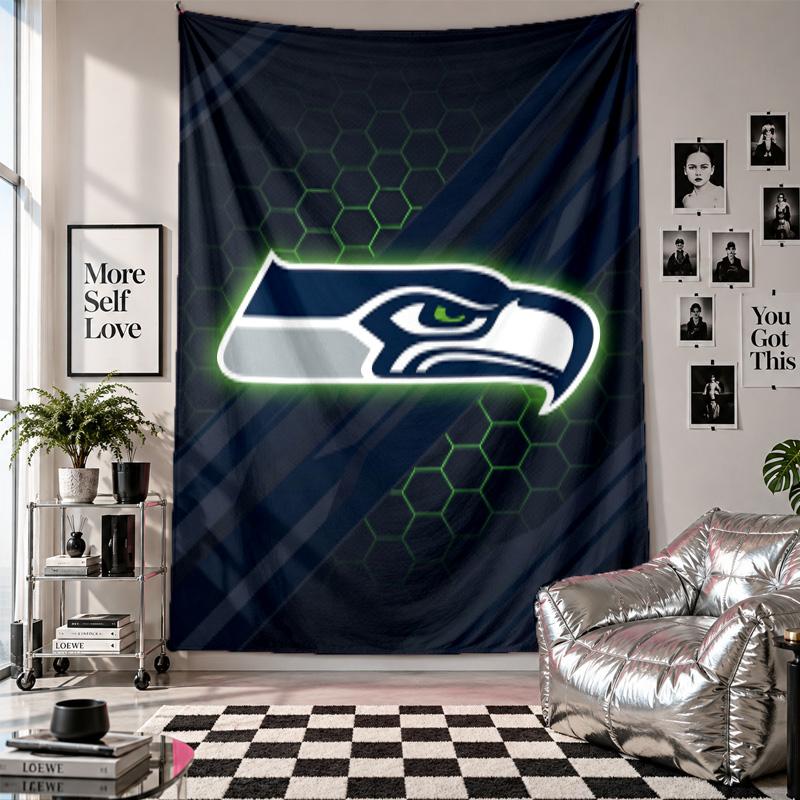 Seattle Seahawks Wall Tapestry Home Decor Wall Hanging Cloth for Bedroom Living Room Background