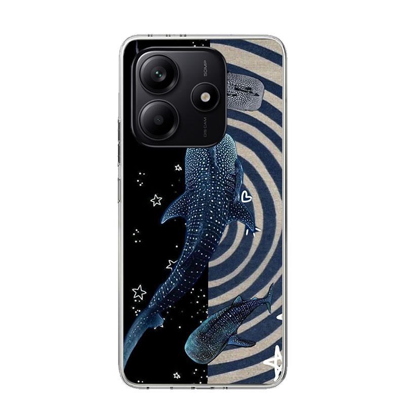 Чехол для телефона Ocean Whale Shark для Xiaomi Redmi Note 15 14 13 12S 12 Pro Plus 11S 11E 11 11T 10S 10 Арт Мягкий Чехол с Рисунком Redmi N