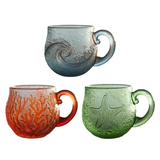 Кружка из смолы на морскую тематику, ручная работа, для кофе и чая, красочная, с градиентом, художественная, чашка-подарок, уникальная, для дома и офиса