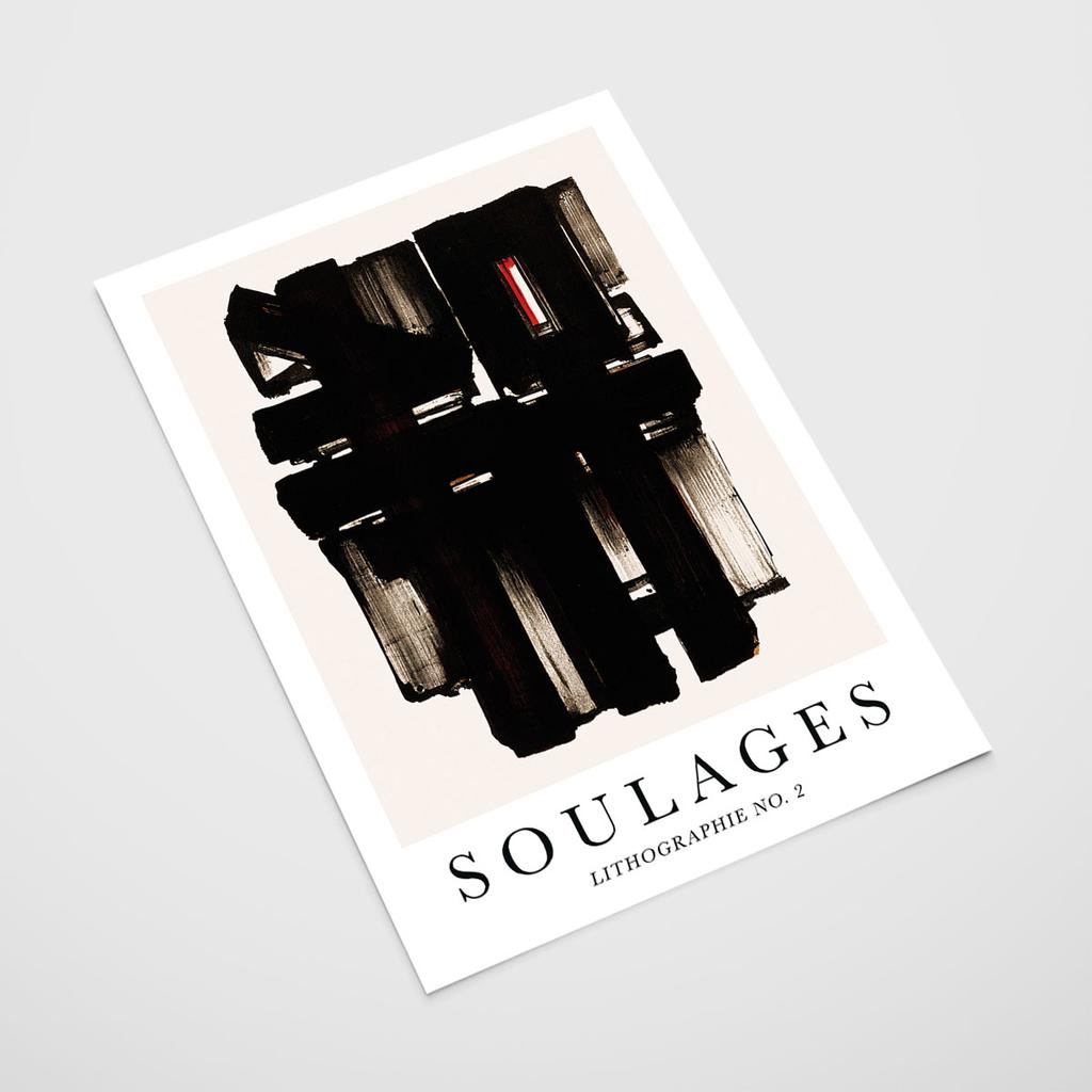 Plakat soulages abstrakcja obraz