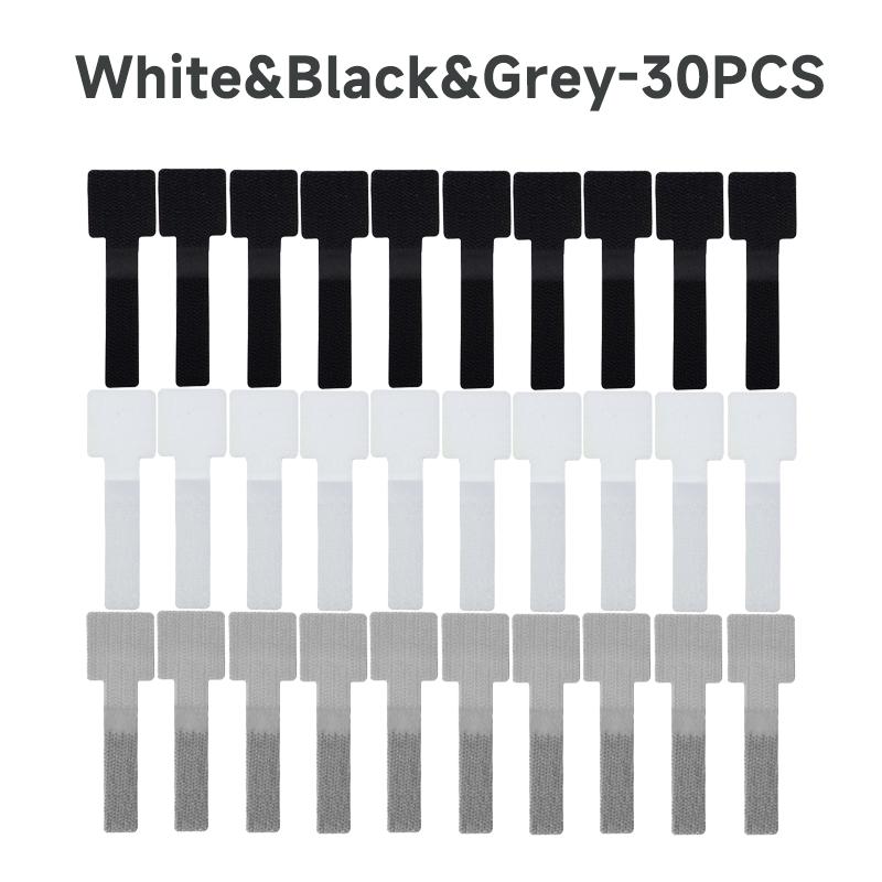 200PCS Self Adhesive On Wall Mounted Desk Reusable T-Type Cable Cord Organizer Nylon Hook Loop Wrap Bundle Data Cable Tie Wire