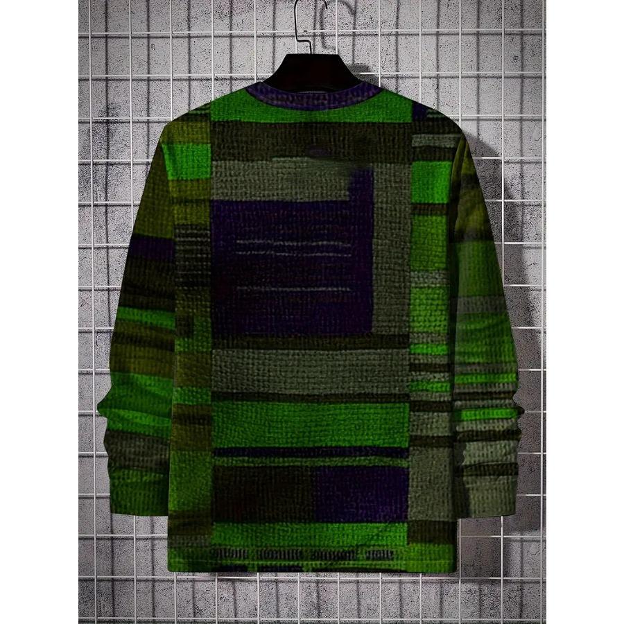 Mens Vibrant Color Block Long Sleeve Comfort Fit T-Shirt - Soft, Breathable, Casual Wear for Summer - Mens Clothing for Relaxed Style