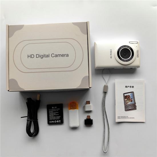 64MP CCD Digital Camera with Music Player, Portable Vlog Camera for Student Travel, Entry-Level HD Compact Camera