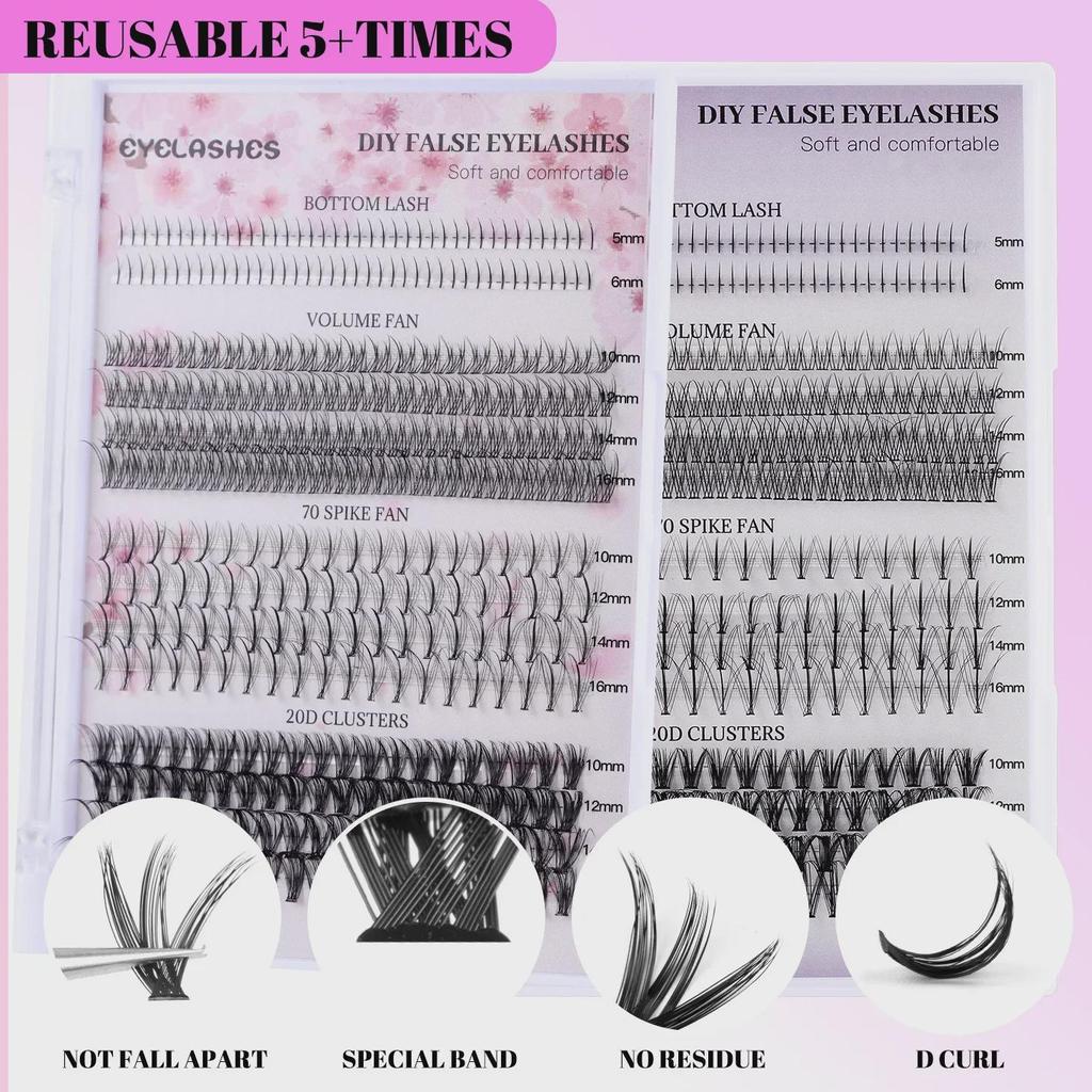 404 Clusters Large-Capacity Lower Eyelashes: DIY Mixed Small Devil Single Cluster False Lashes