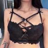 Sexy Women Bras Lace Cross Heart Underwear Hollow Out Lingerie For Female Black Bras Push Up Underwear Fashion Lady Bras