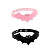 Halloween Ornament Little Devil PU Leather Bat Wing Collar Punk Women's Neck Strap Collarbone Necklace Short Fashion Jewelry LS