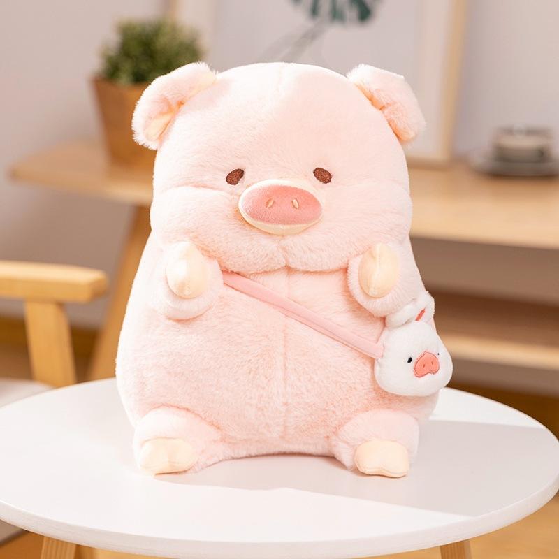Cute Pink Piggy Doll Plush Toy Backpack Pig Doll Silly Pig Children Throw Pillow Backpack Rabbit Pig