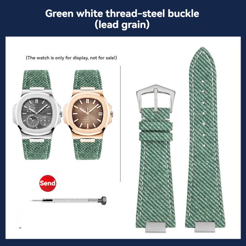 Нейлоновый ремешок Для PATEK PHILIPPE NAUTILUS 5711/5712G 5980 Холст Натуральная кожа Снизу Часовой ремешок Мужской Браслет Аксессуары