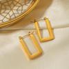 18K Gold-Plated Geometric Square & Large Circle Earrings for Women - 316L Stainless Steel