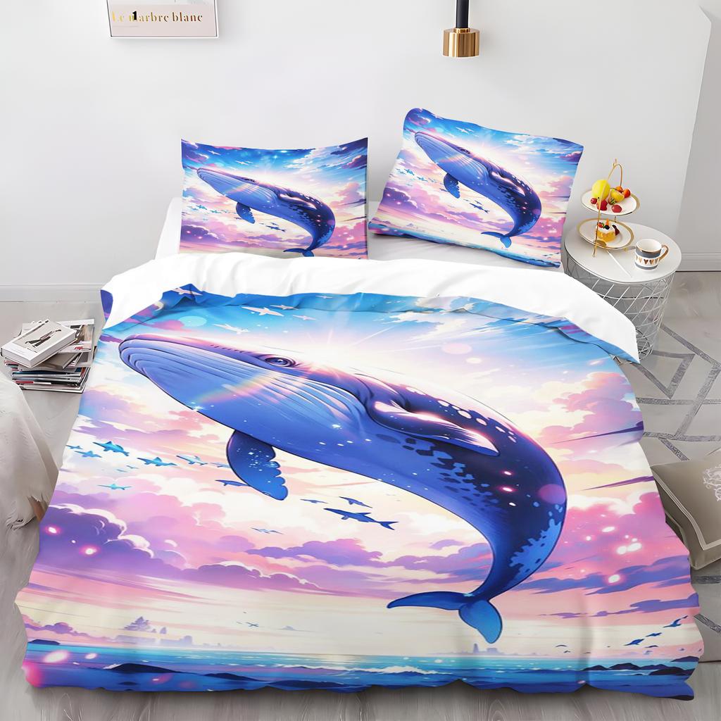 Мультяшный пододеяльник с дельфинами, комплект наволочек для девочек, как дома, для спальни взрослых, детский пододеяльник, постельное белье