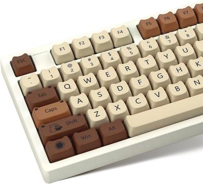 XVX Колпачок для клавиш с рисунком кошки PBT Толстый Мао 141 MX и для механической игровой кофейный набор, профиль, клавиши, сублимационная печать, совместимый, 60%, 75%, 96%,