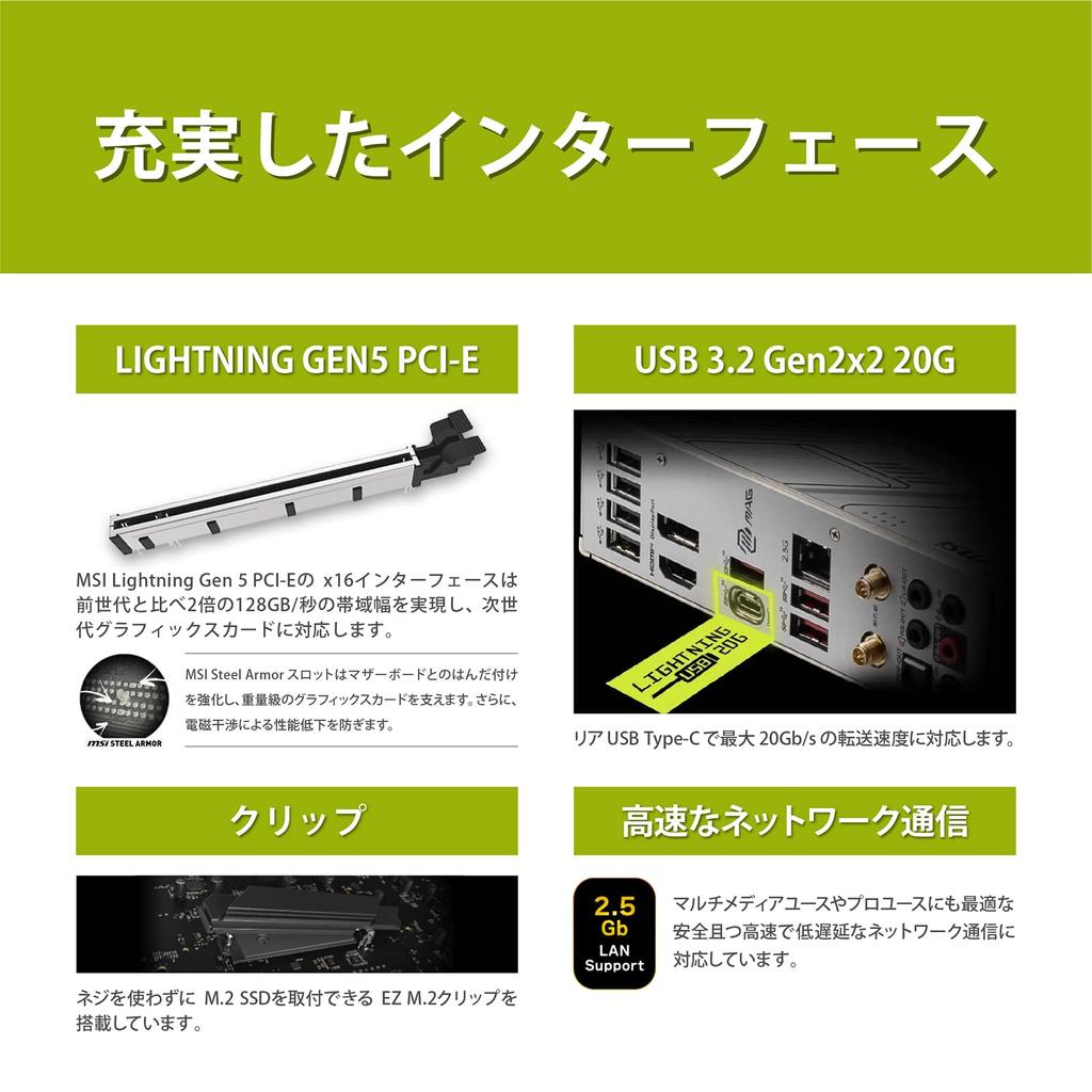 MSI Материнская плата ограниченного MAG B760M MORTAR II поколения B760 2024 белый мощный блок питания схема Intel CPU MB6470 [модель Amazon] 14th/13th [Intel