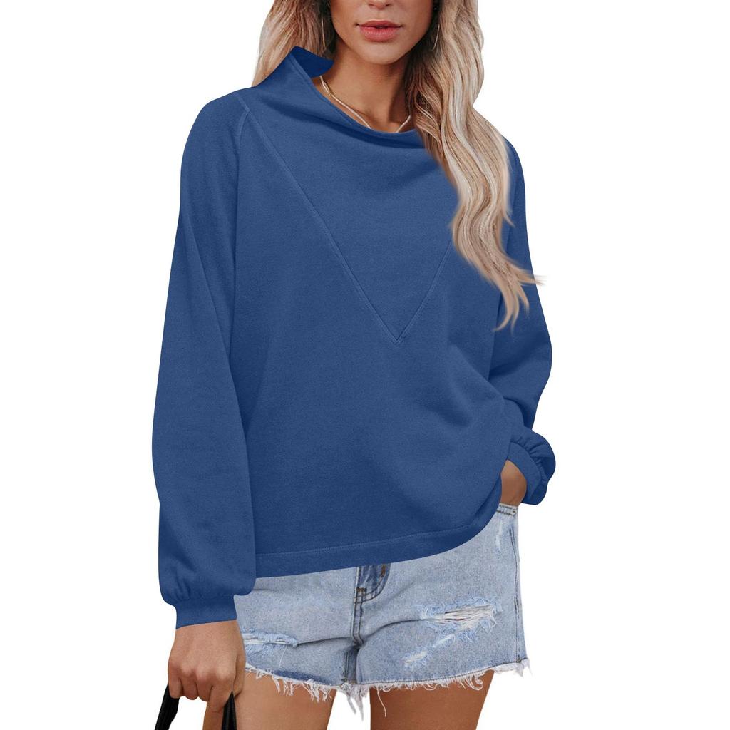 Женский модный пуловер с длинными рукавами и однотонный свитшот