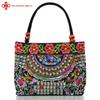 Fashion Embroidery Women Small Handbags National Floral Embroidered Lady Top-handle Bags Single-layer Beading Falp Carrier