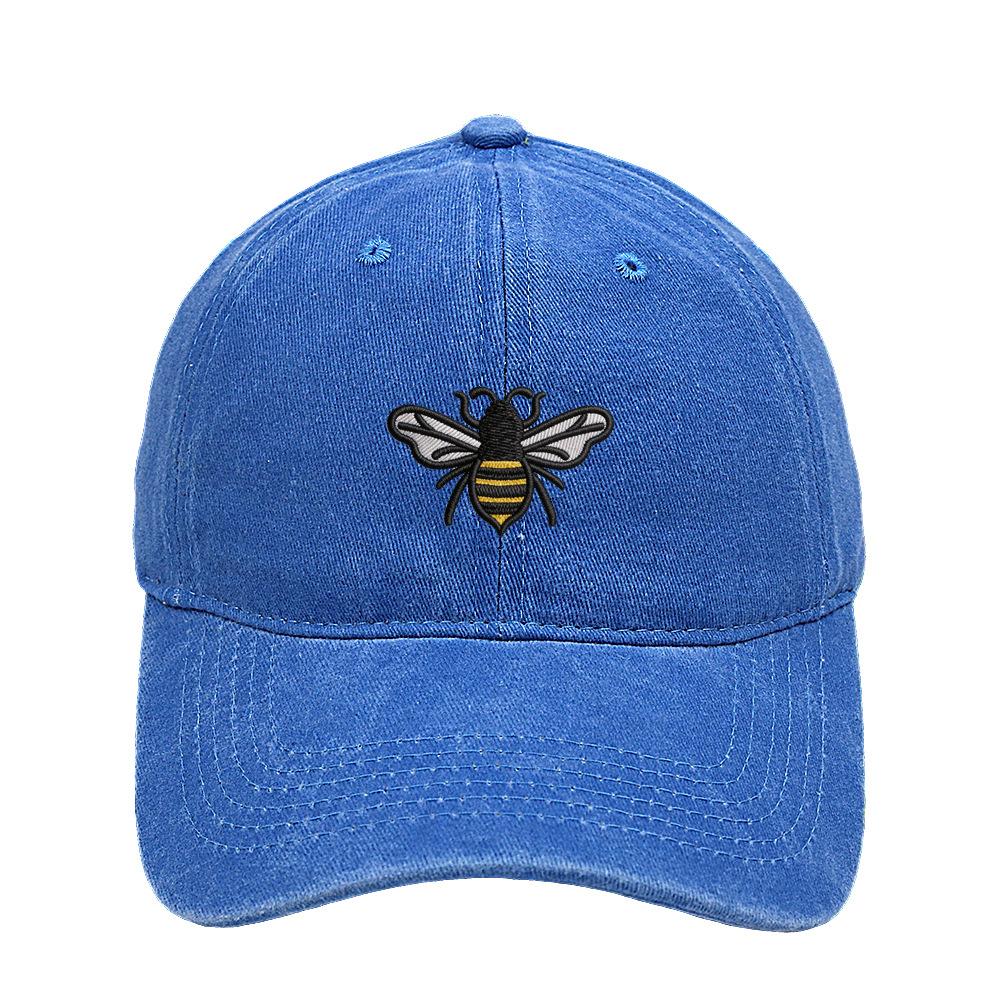 Bee baseball cap cartoon cute embroidery cap European and American retro washed old men's and women's casual hat