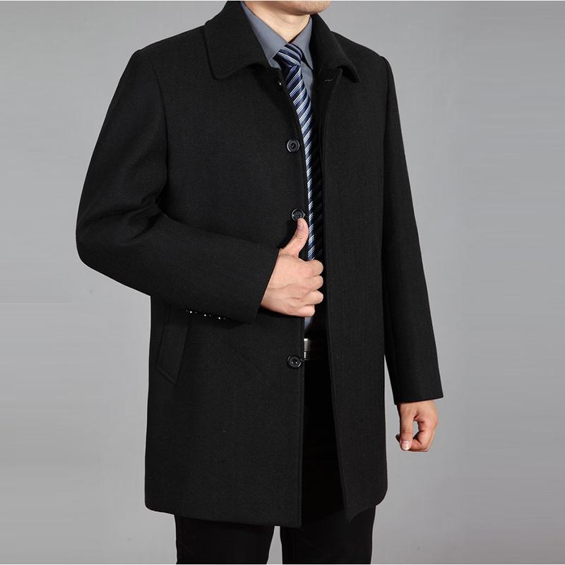 Men Wool Coat Autumn Winter Wool Overcoat Woolen Jacket Male Pea Coat Plus Size 7XL