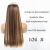 24 Inch Long Synthetic Hair Extension With 5 Hair Clip Synthetic Hair Long Straight Clip Hair Extension Natural Wig Black Brown Women High Hair Piece
