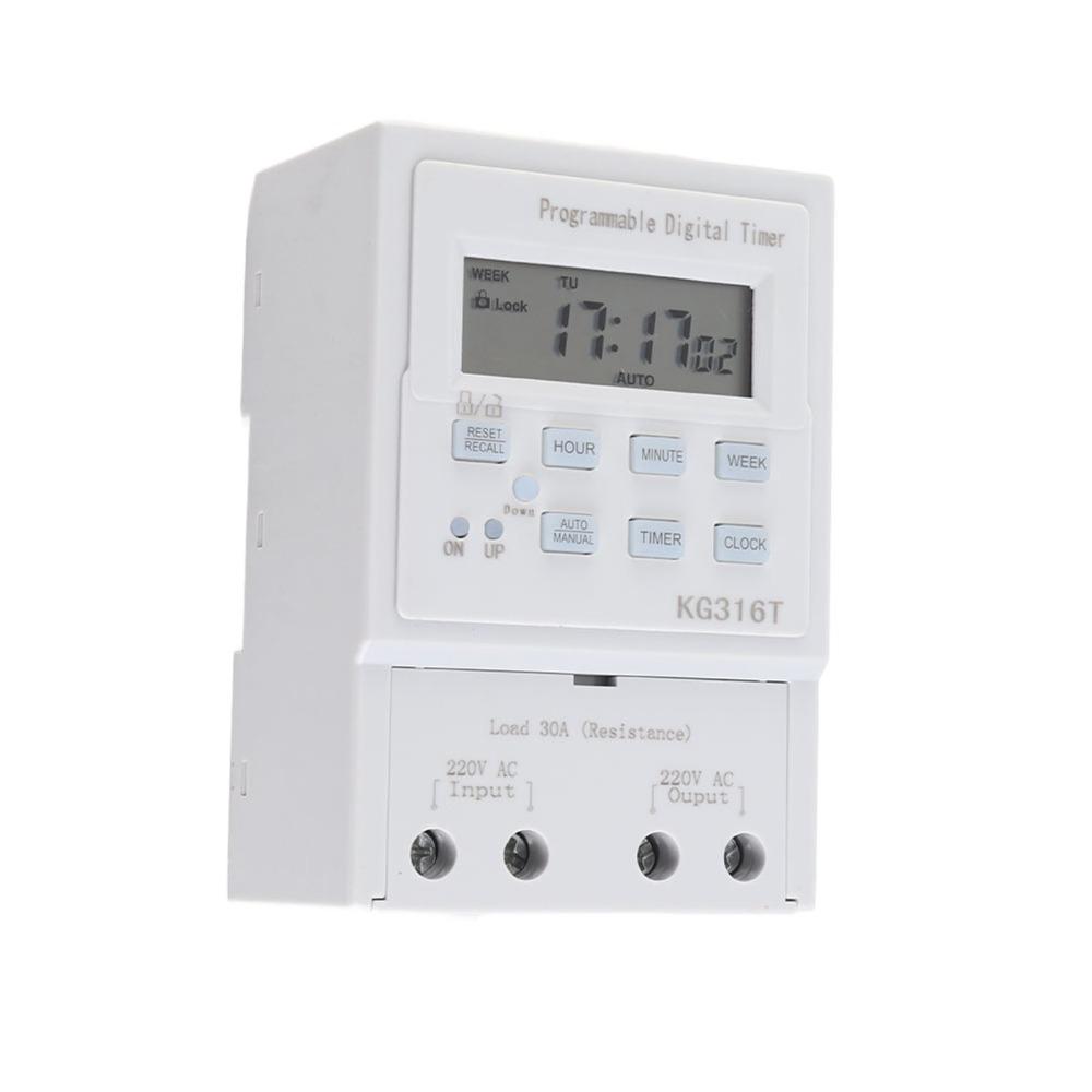 30A Digital Timer Switch AC 220V Time Control Switch Programmable Timer Efficient Intelligent