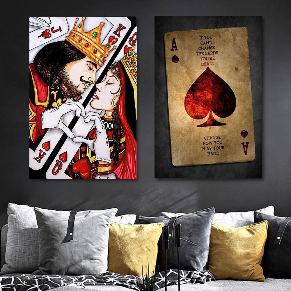 Ace of Spade покерные постеры Jack Queen King игральные карты крутые современные художественные картины на холсте принты для гостиной домашние фотографии Декор