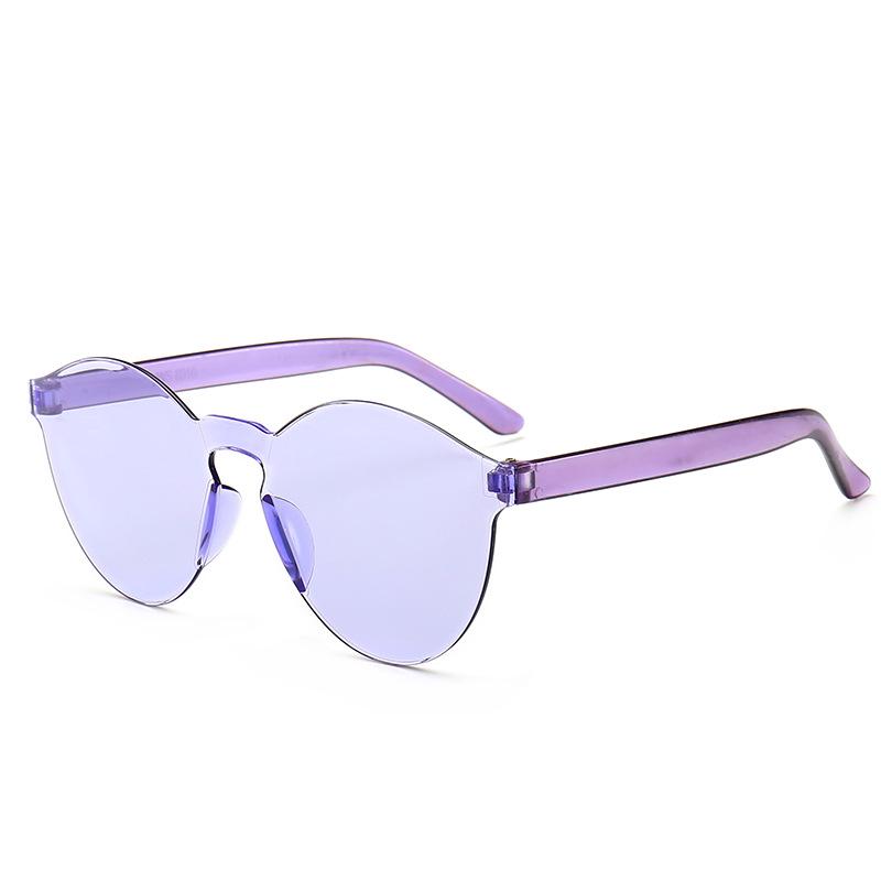 Модные женские солнцезащитные очки с кошачьими ушками, безрамные желе, прозрачные очки, универсальные очки в стиле ретро, ​​очки ярких цветов