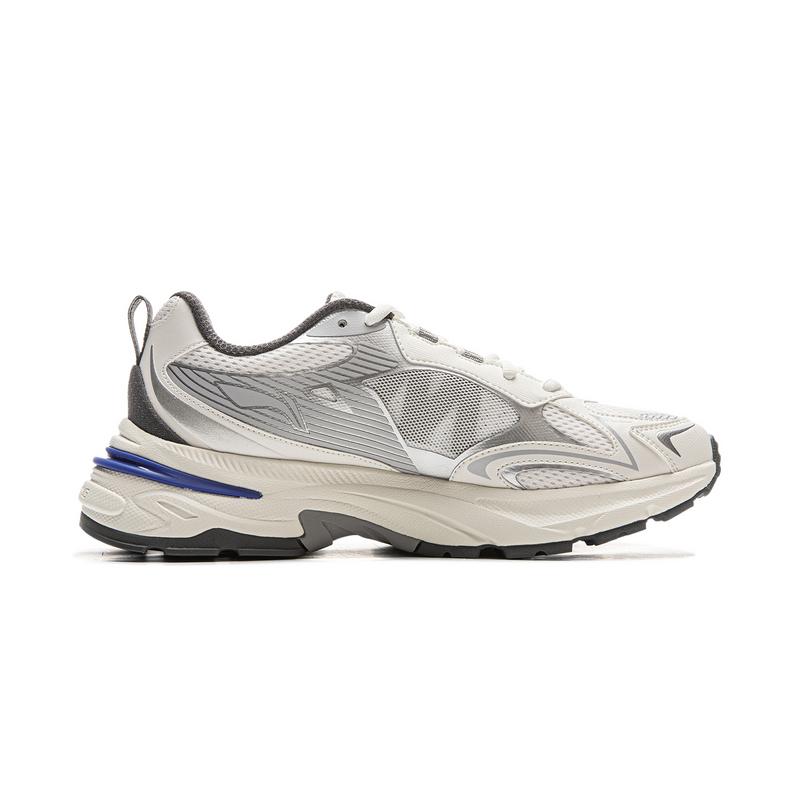 Li Ning Амортизирующие Скользкие Устойчивые к истиранию Поддерживающие Низкие Массивные Кроссовки Мужские Белый Серебристый AGCV275-1