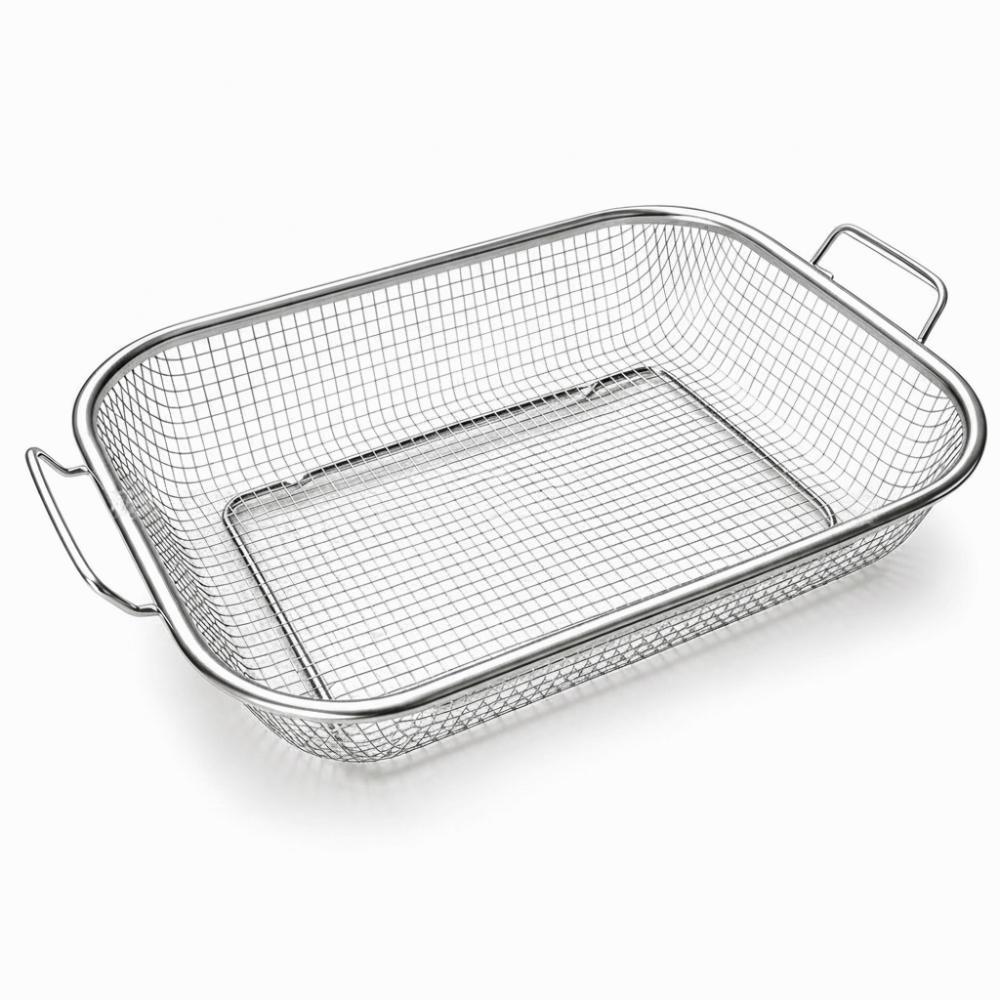 Fine Mesh BBQ Grill Basket Rectangular Shape Grilling Tray Meat And Vegetable Roasting