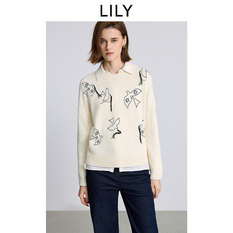 LILY Lucky Dove Tassel Knitted Sweater