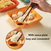 Large Square Dumpling Plate With Vinegar Space Snack Platter Creative Separated