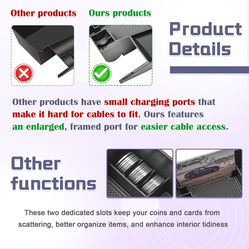 Для 2025 2025-2020 Subaru Outback & Legacy Бокс подлокотника Органайзер центральной консоли Лоток Внутреннее дополнительное хранение Автомобильный бокс