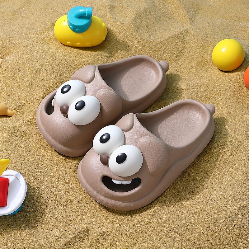 Тапочки для собак с большими глазами. Летние домашние тапочки для девочек и мальчиков с утолщенной мягкой подошвой. Крутые тапочки с героями мультфильмов.