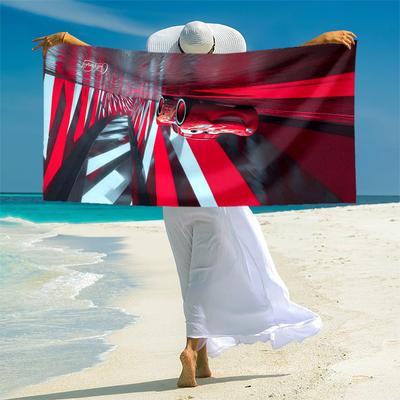 1pc Suitcase Tunnel Beach Towel, Highly Absorbent, Soft Comfortable, Yoga, Swimming, Fitness, Camping, Beach Activities. B730046