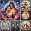 DIY алмазная живопись вышивка крестом 5D Религиозная Святая Семья полная квадратная круглая алмазная вышивка мозаика Иисус Мария домашний декор )