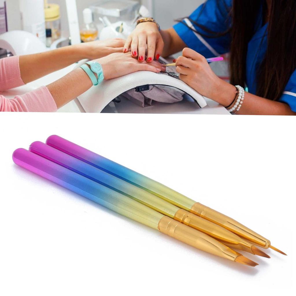 Набор из 3 кистей для ногтей, кисть для рисования ногтей, дрель для рисования, нейлоновые кисти для наращивания, набор