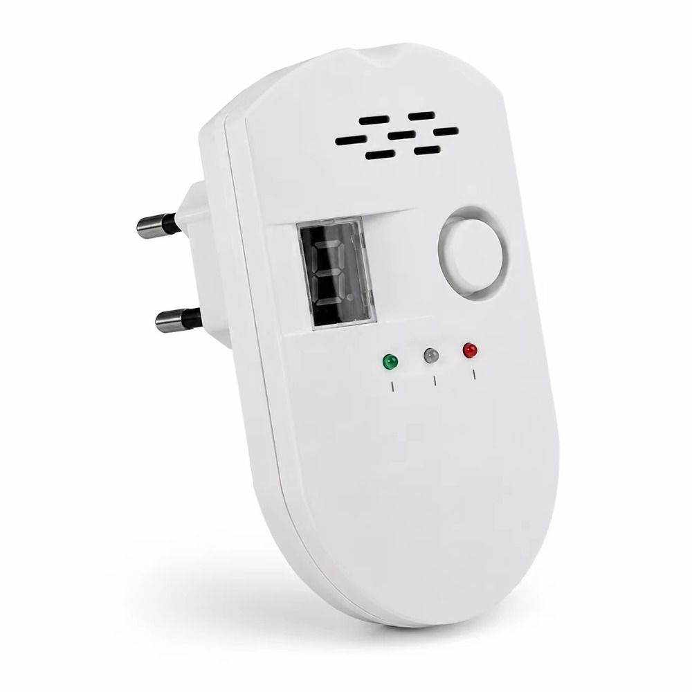 Digital Display Gas Detection System Temperature Humidity Sensors Plugs & Play Gas Alarm Kitchen