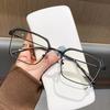 New 01177 Square Frame Small Face Men'S Anti-Blue Light Eyebrow Glasses Frame Half Frame Can Be Equipped With Glasses Eyes