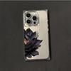 Прозрачный квадратный чехол-накладка для iPhone 15 Plus 11 14 Pro Max 16 ProMax 13 12, защита от окисления, с узором черного лотоса