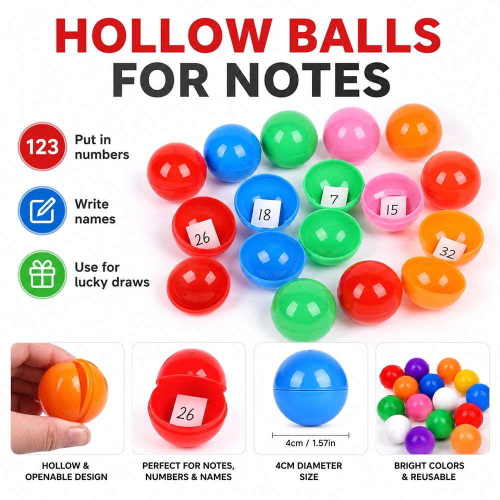 25pcs Plastic Lottery Balls Raffle Drawing Balls Hollow Openable Game Balls Activity Interesting Game Balls Props for Party